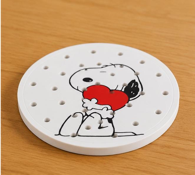 ninja slushie drip tray Snoopy with heart drawing